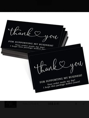 50 Black & White Thank You Cards Set, NIP